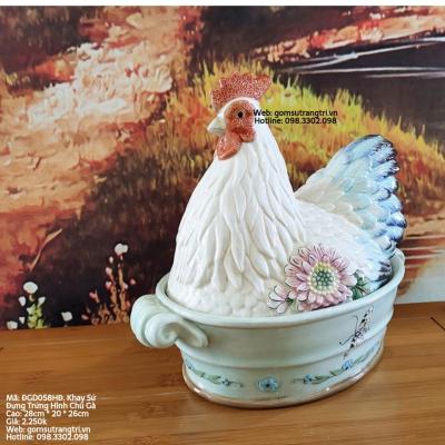 KHAY SỨ ĐỰNG TRỨNG HÌNH CHÚ GÀ